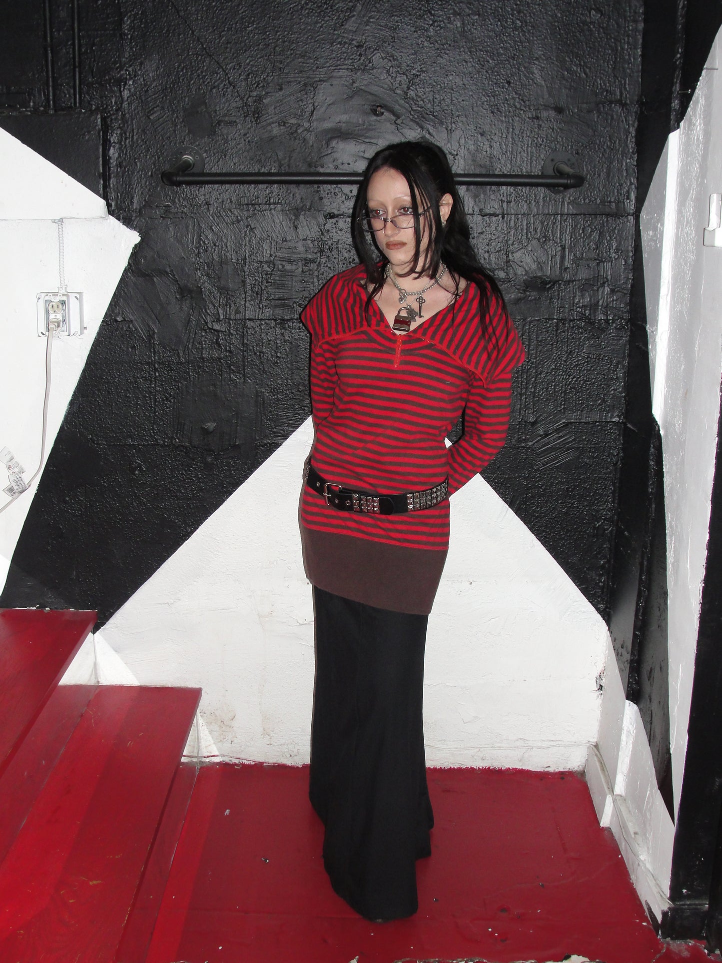 Y2K Striped Layering Sweater